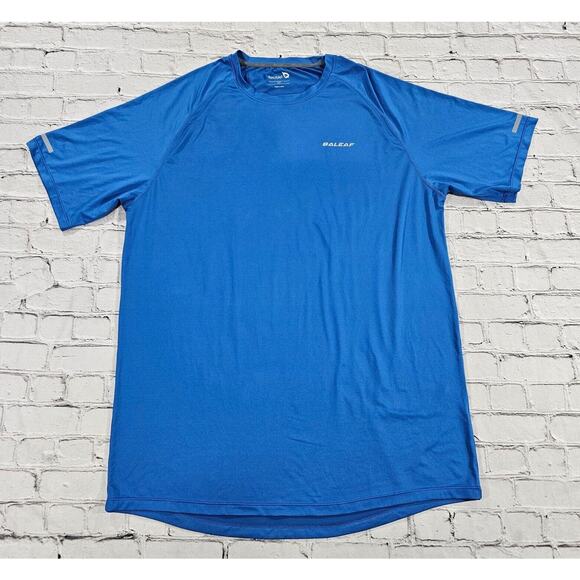 Baleaf Athletic Short Sleeve Shirt Running Hiking Blue Quick Dry MENS SIZE LT - Picture 1 of 9